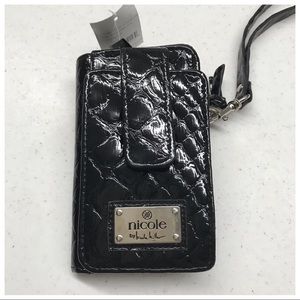 NWT Nicole Miller Black cellphone case/wallet